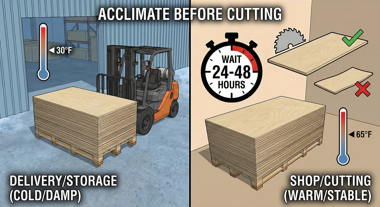 Acclimate Before Cutting | Handling & Storage Tips | Baltic Birch Guide