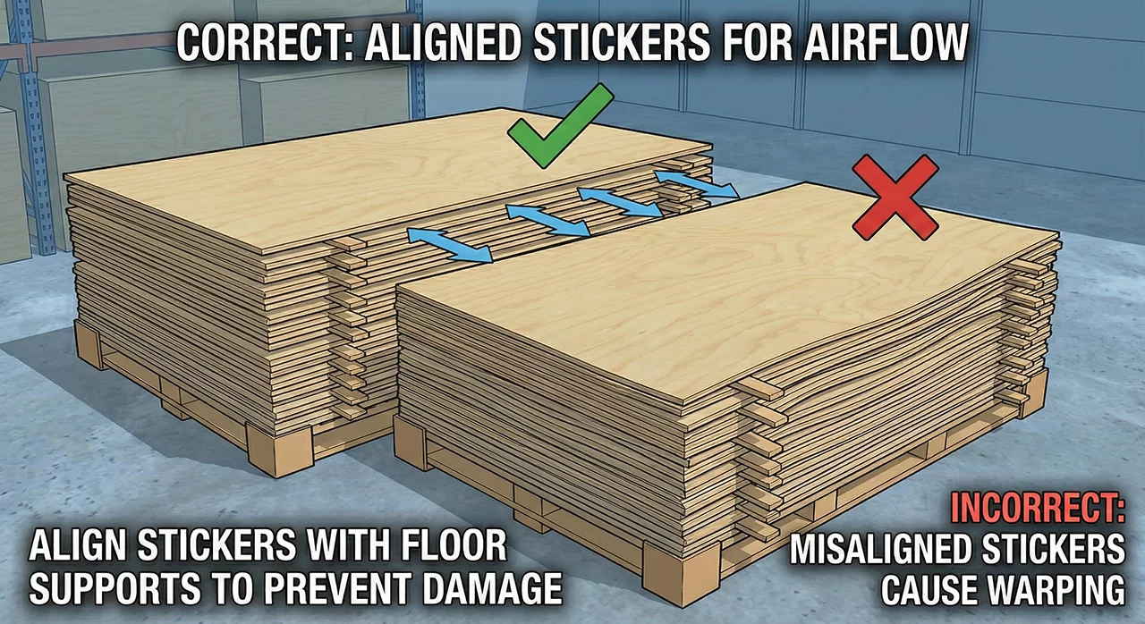 Use Stickers for Airflow | Handling & Storage Tips | Baltic Birch Guide